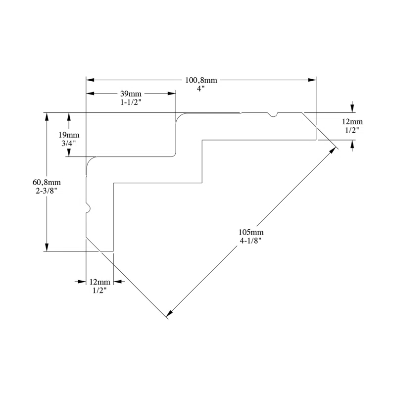 3-7/8 in x 2-3/8 in x 78-3/4 in Primed White Plain Polyurethane Crown Moulding