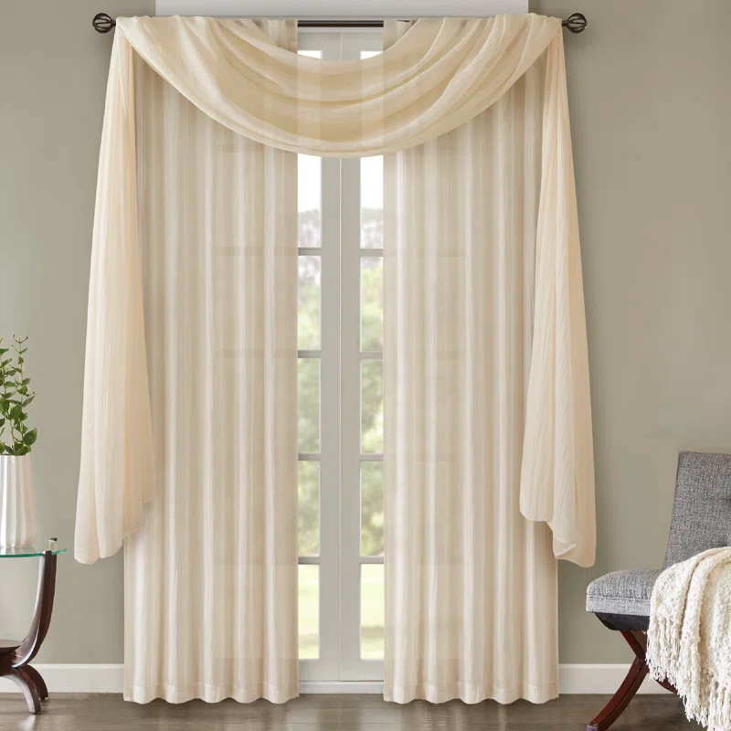 Madison Park Harper Solid Crushed Curtain Panel Pair (Set of 2)