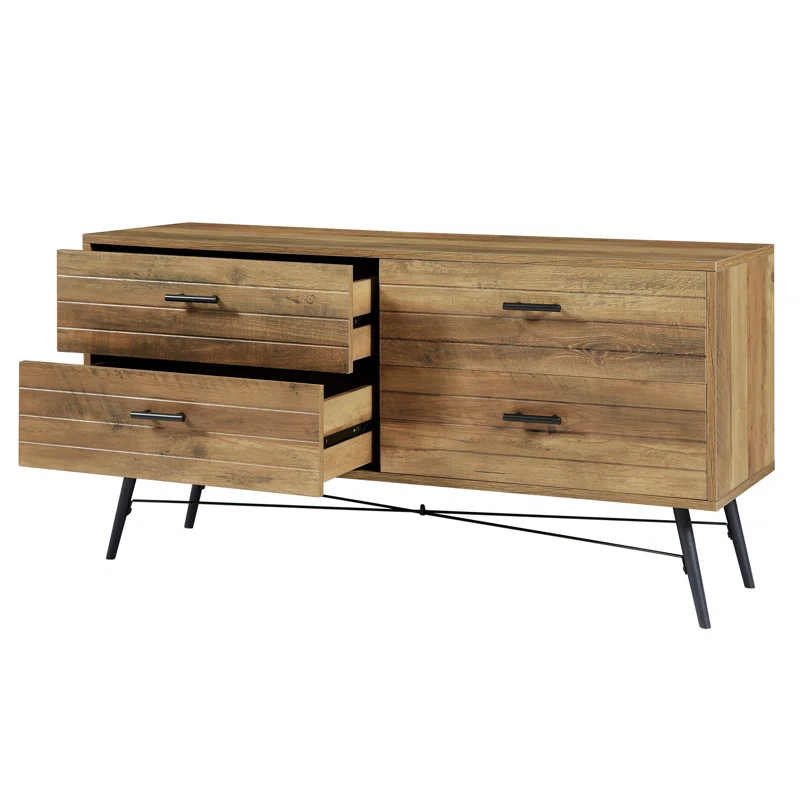 Charlton Home® 4-Drawer Chest, 4 Drawer Dresser TV Stand , Dressers Bedroom Furniture Large Storage Tower Unit