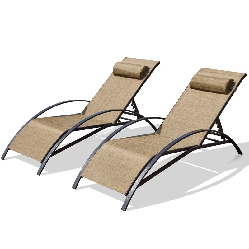 EROMMY Erommy Outdoor Metal Chaise Lounge Set (Set of 2)