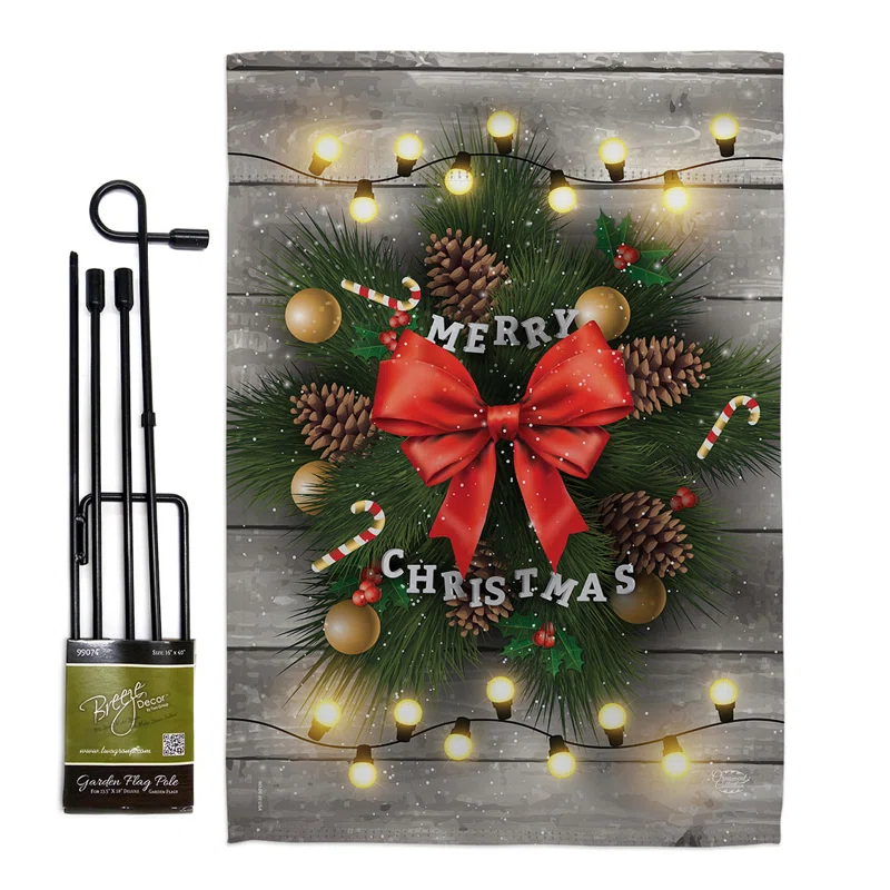 Ornament Collection Double Sided 18.5'' H x 13'' W Polyester Christmas Flag Set