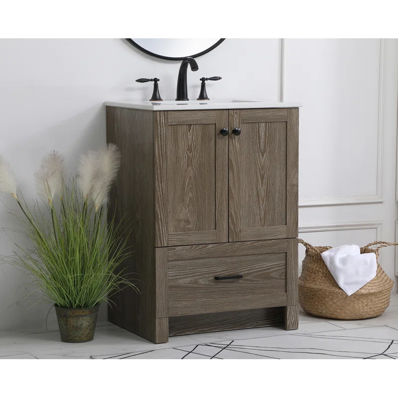 Lark Manor™ Soma 24'' Single Bathroom Vanity with Engineered Marble Top