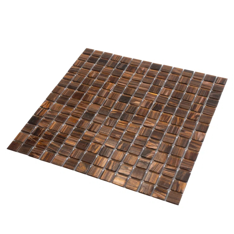 Apollo Tile Celestial 12”X 12” Glossy Bronze Glass Mosaic Wall and Floor Tile (20 Sq. Ft./Case) (20-Pack)
