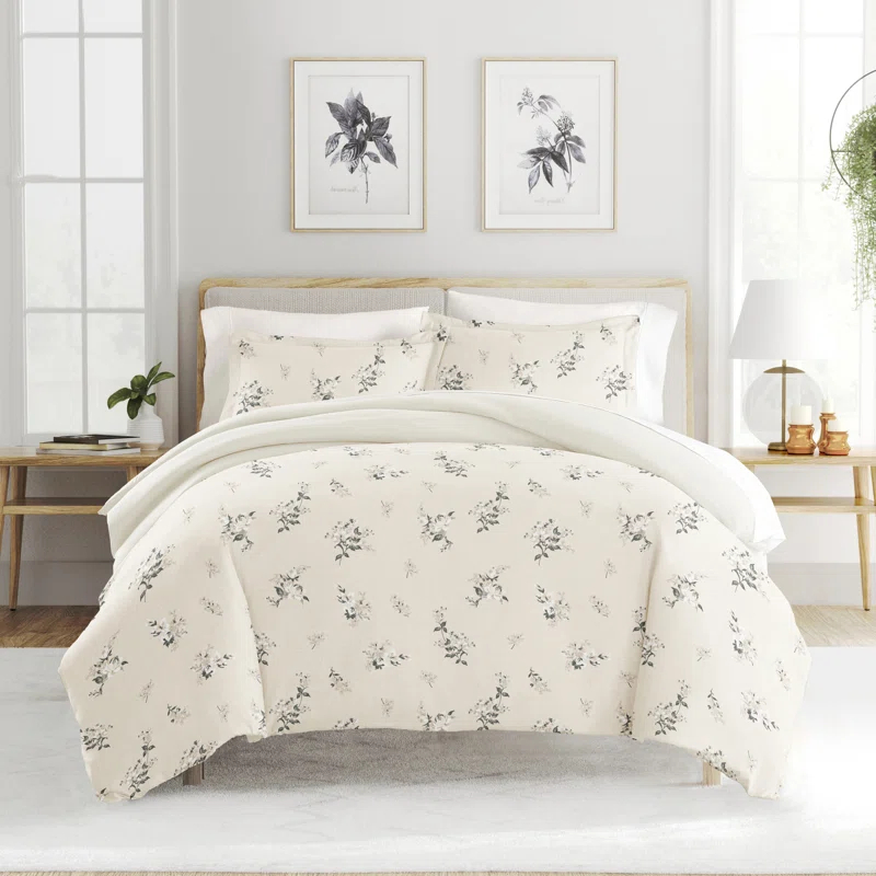 Becky Cameron Patterned Ultra Soft 3 Piece Duvet Cover Set - Serenity