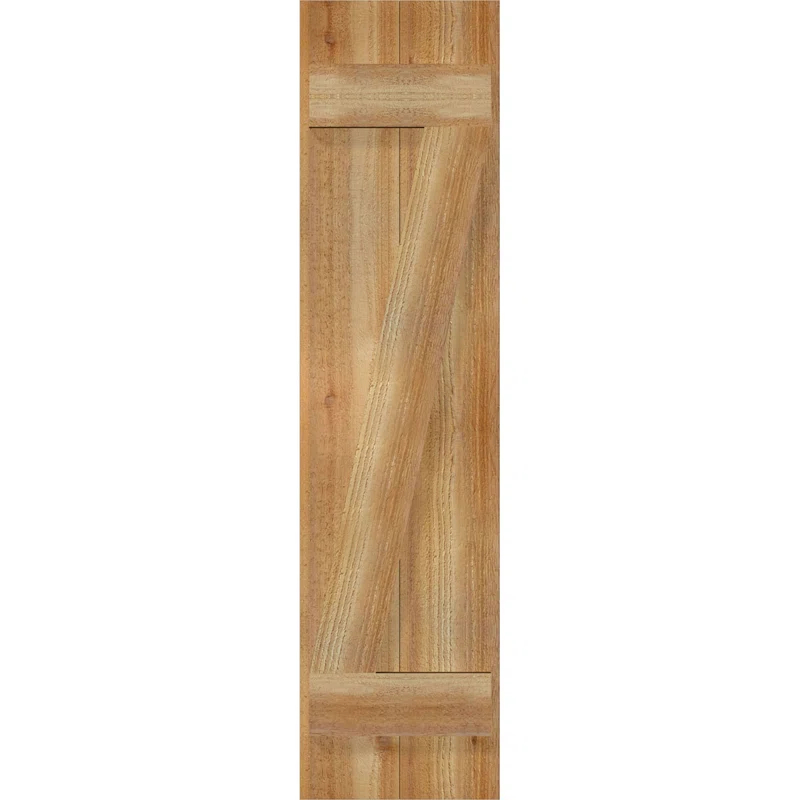 Ekena Millwork TimberCraft 5 3/8" Boards Joined Board-n-Batten Shutters w/Z-Bar, Western Red Cedar (Per Pair) (Set of 2)