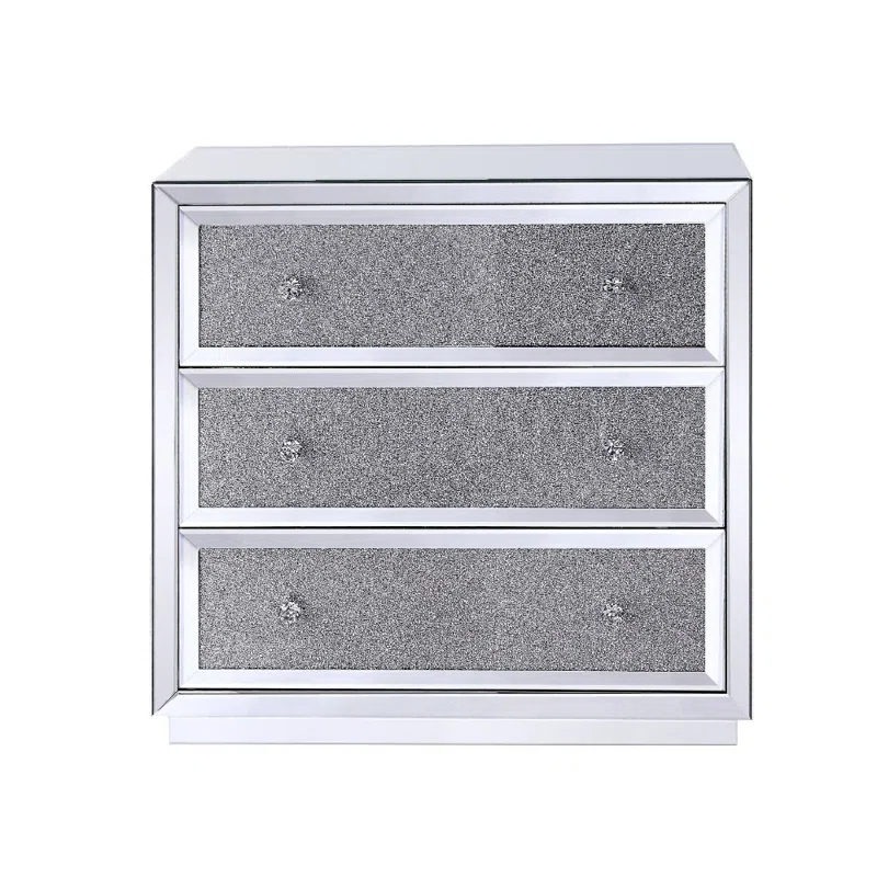 Everly Quinn Eargle Glass Floor Shelf 3 - Drawer End Table with Storage | Wayfair