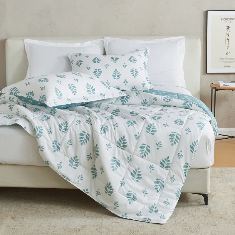 FreshFolds Reversible Microfiber Comforter Set with Shams