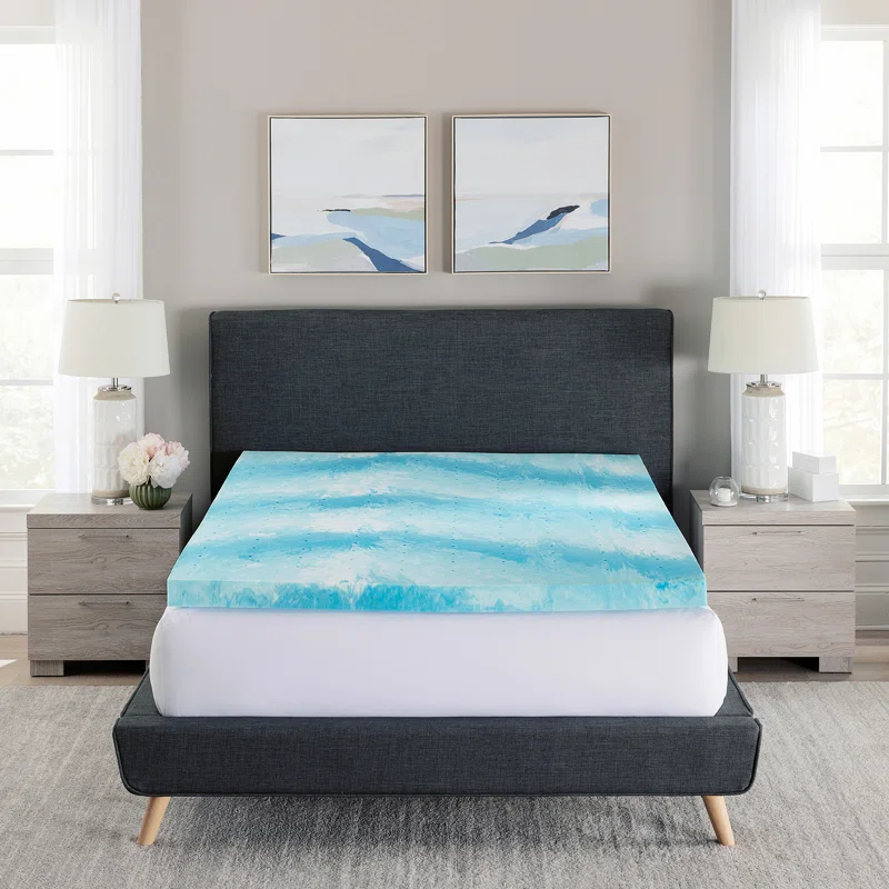 BodiPEDIC 3" Gel Swirl Memory Foam Mattress Topper & Reviews | Wayfair