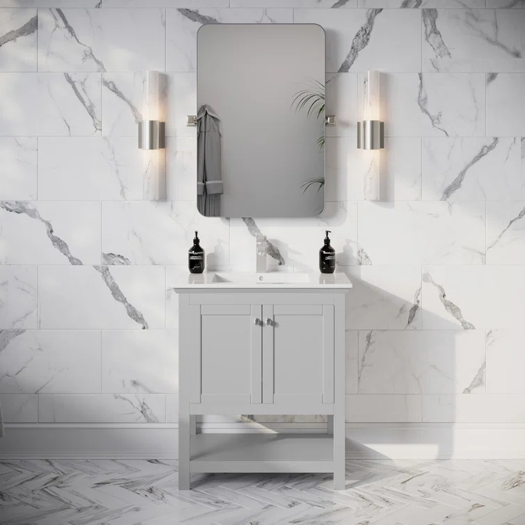 Fresca Manchester 30" Freestanding Single Sink Bathroom Vanity with Integrated Sink (Faucet Not Included)