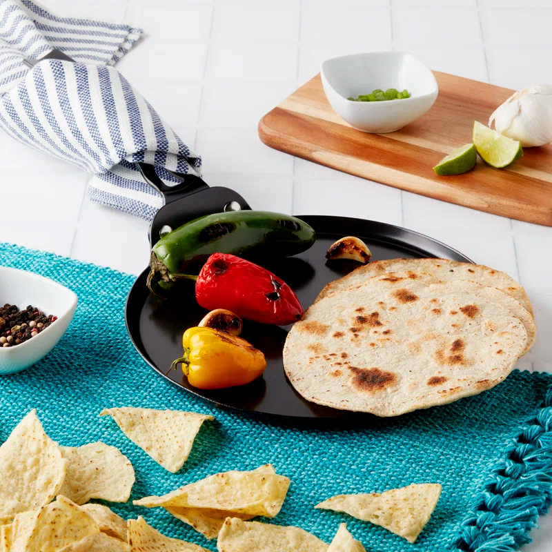 INFUSE INFUSE 9" Non-Stick Carbon Steel Comal Griddle Pan
