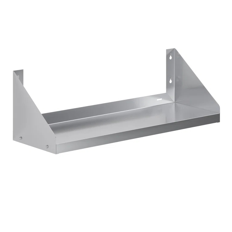 Amgood 12 in. x 36 in. Stainless Steel Wall Shelf with Side Guards