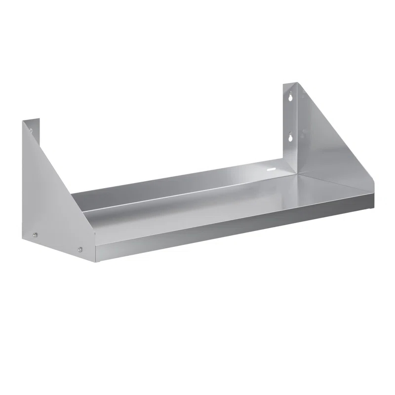 Amgood 12 in. x 36 in. Stainless Steel Wall Shelf with Side Guards