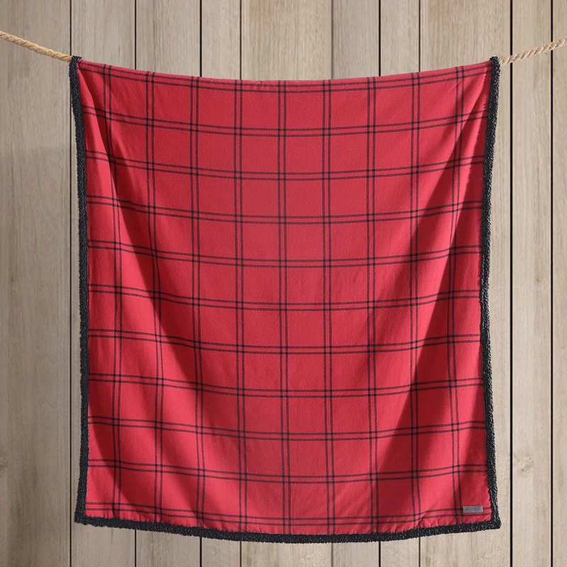 Eddie Bauer Eddie Bauer Printed Flannel/Sherpa Throw Blankets