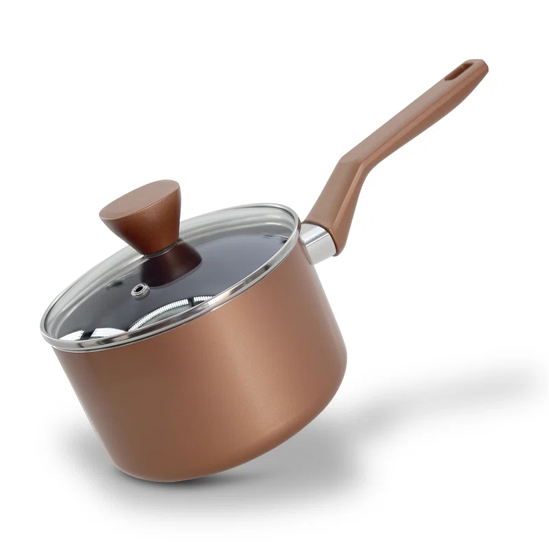 NutriChef Saucepan Pot With Lid - Non-Stick High-Qualified Kitchen Cookware With See-Through Tempered Glass Lids, 2 QT. (Works With Model: NCCWA13BR)