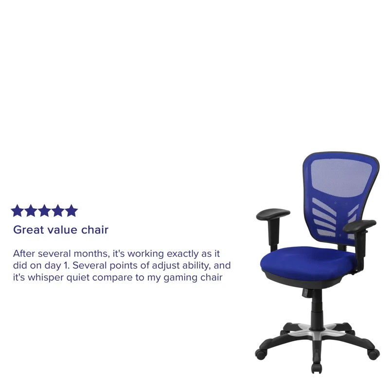 Flash Furniture Siyer Mid-Back Mesh Ergonomic Office Chair with Adjustable Arms by Flash Furniture