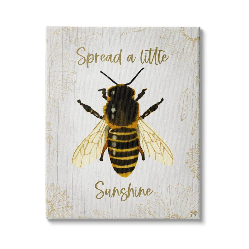 Stupell Industries " Spread A Little Sunshine Phrase Country Bumble Bee " by Jackie Quigley