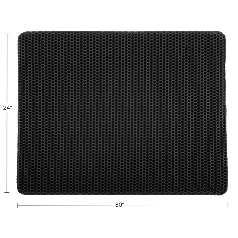 Petmaker Cat Litter Mat - 30x24 Waterproof Litter Box Mat with Dual-Layer Honeycomb Design for Trapping Litter - Slip-Resistant Cat Mat