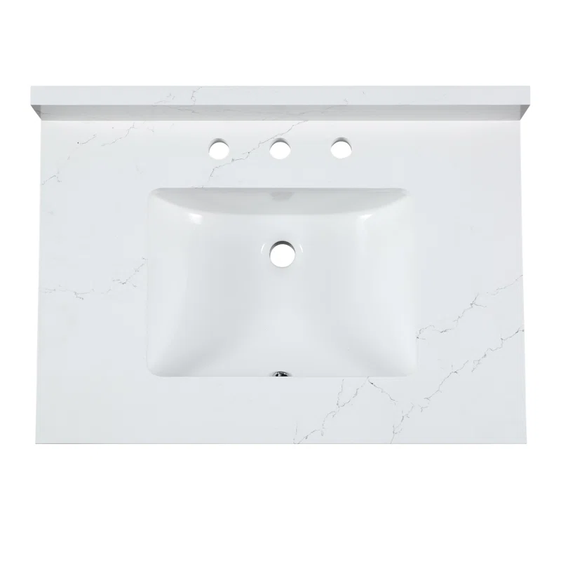 Sagehill Designs Chantilly 31'' Quartz Single Bathroom Vanity Top with Sink