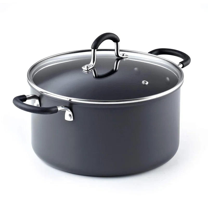 Cook N Home Cook N Home Professional Hard Anodized Nonstick Stockpot with Lid, Black