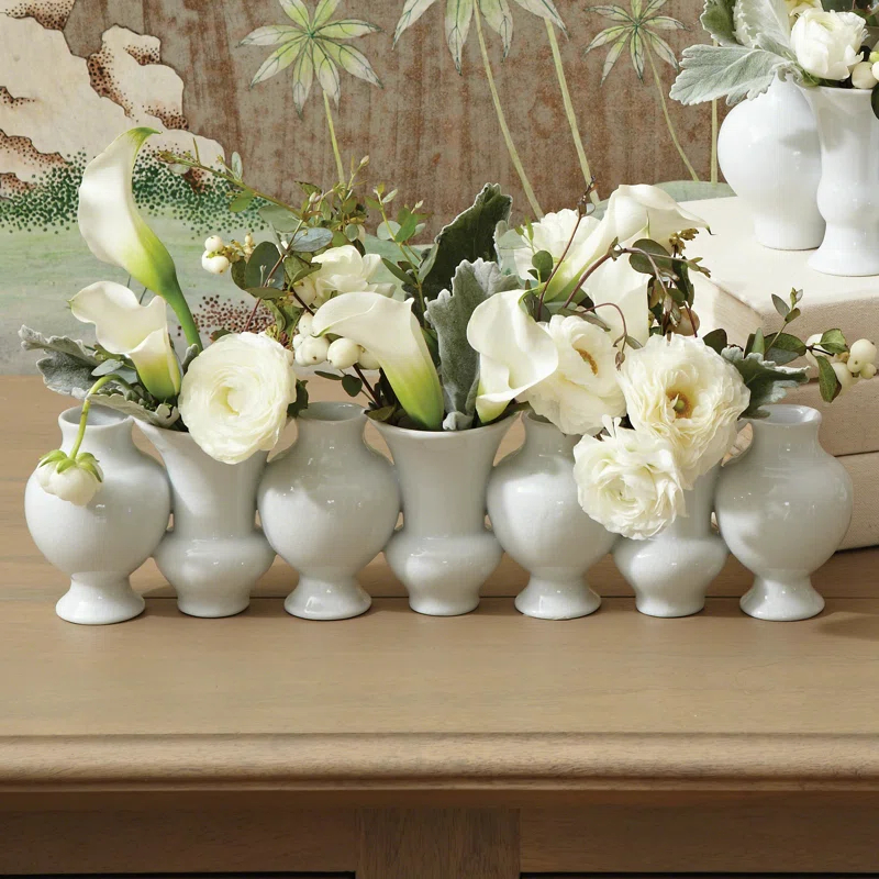 Studio A Home Chinoise Linear Bud Vase-White Crackle