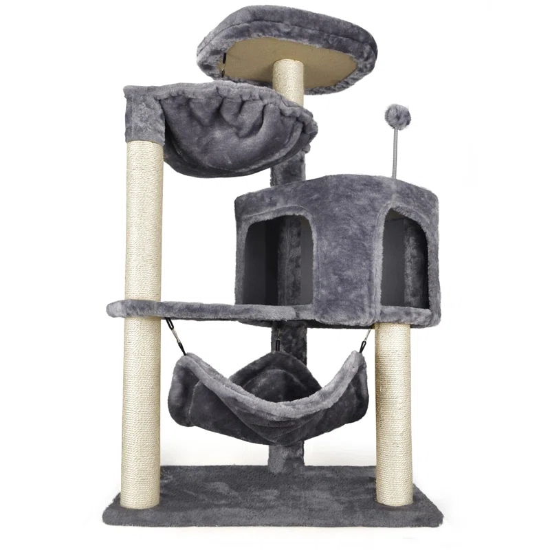 Tucker Murphy Pet™ Cat Tree With Condo, Scratching Posts & Hanging Ball For Kittens And Medium Breeds