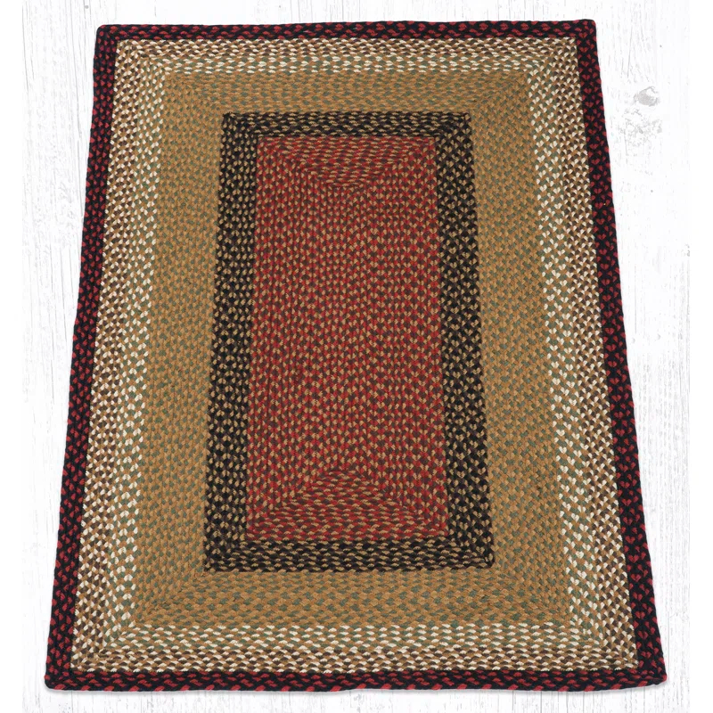 Millwood Pines Tarsha Burgundy/Mustard Braided Area Rug