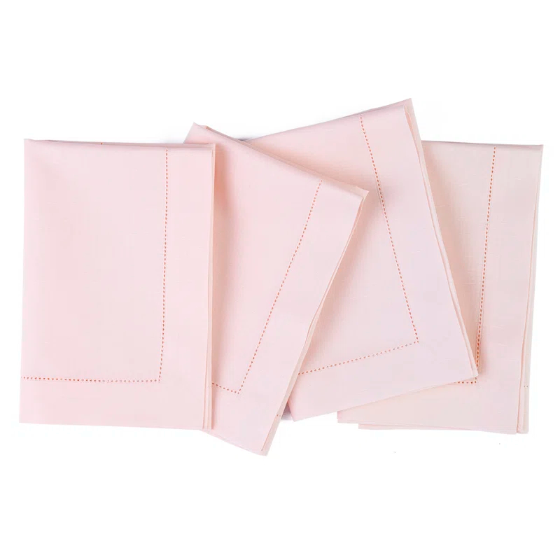 Solino Home Cotton Linen Hemstitch Dinner Napkins (Set of 4)
