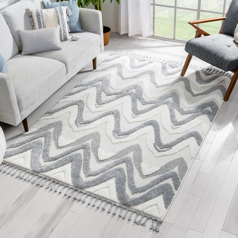 Union Rustic Raelynn Moroccan Cream/Gray Area Rug