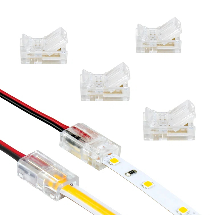 Armacost Lighting 2 Pin LED Strip Light Wire to Tape Connectors, 6 Pack 566020