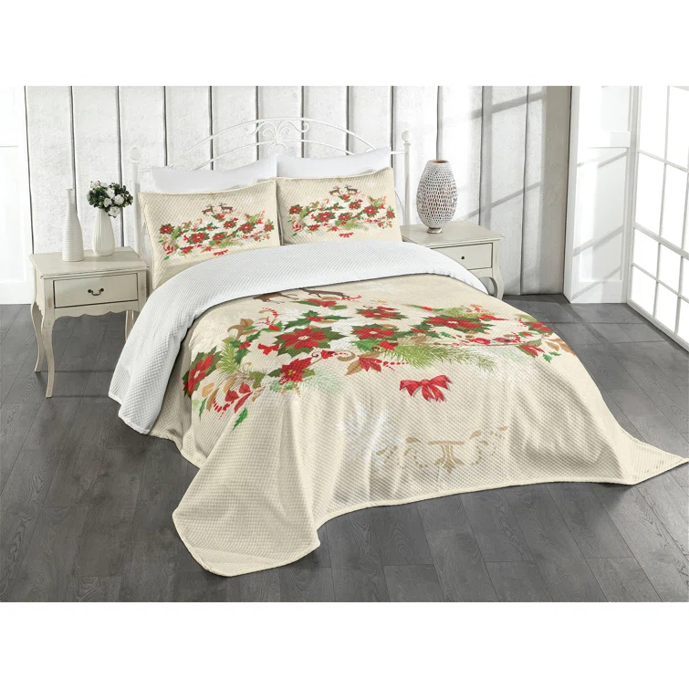 Ambesonne Ambesonne Christmas Bedspread Flower