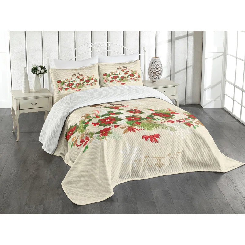 Ambesonne Ambesonne Christmas Bedspread Flower