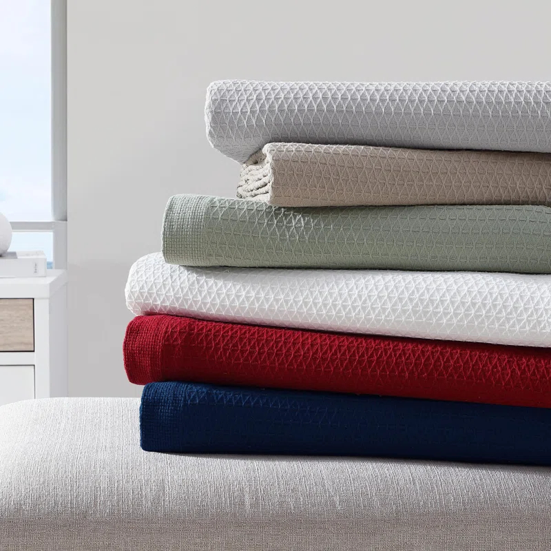 Nautica Nautica Baird Solid Cotton Reversible Blanket