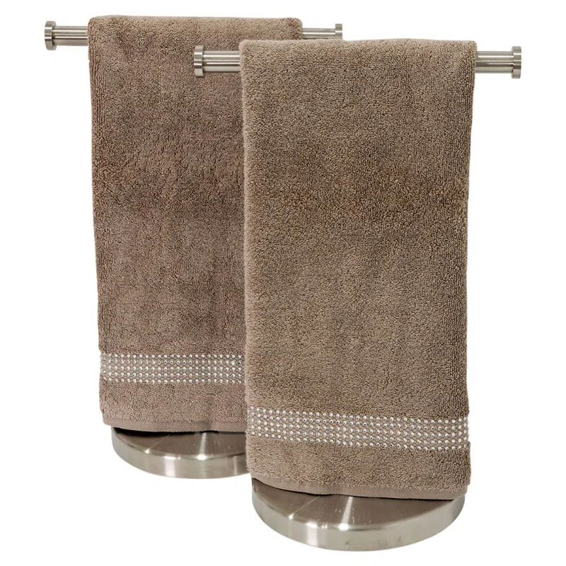 Sparkles Home Stripe Rhinestone Hand Towel (Set of 2)