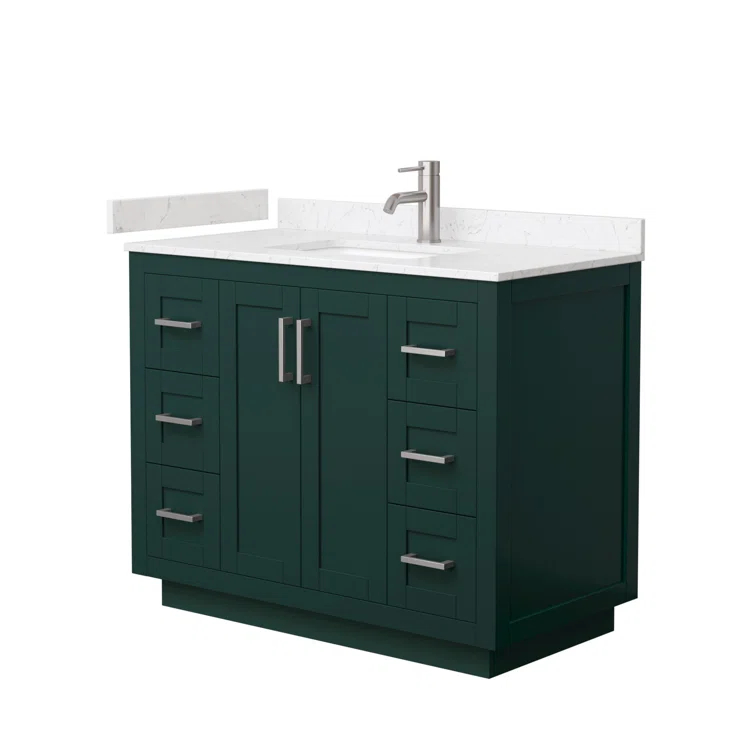 Wyndham Collection Miranda 42" Freestanding Single Bathroom Vanity with Cultured Marble Top