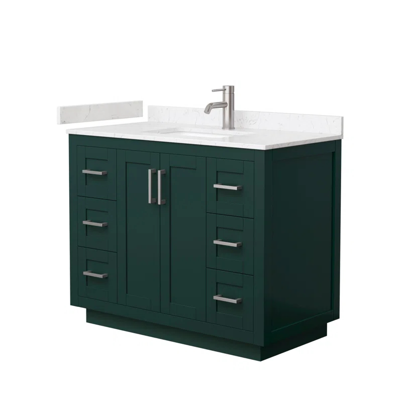 Wyndham Collection Miranda 42" Freestanding Single Bathroom Vanity with Cultured Marble Top