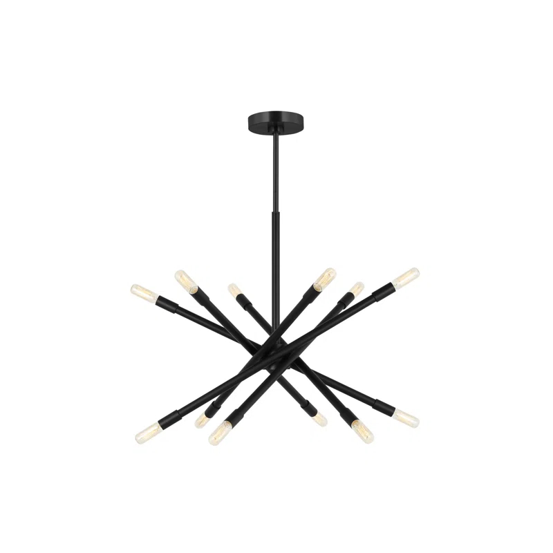 Mercer41 12 - Light Dimmable Sputnik Modern Linear Chandelier