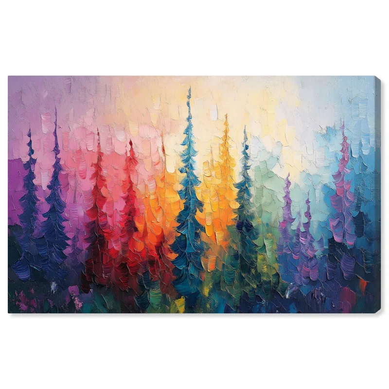 Art Remedy Branching Color Fusion Canvas Colorful Floral Art by Art Remedy