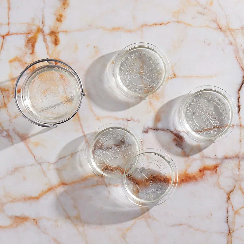 Mason Craft & More Glass Round 6 Piece Coasters Set