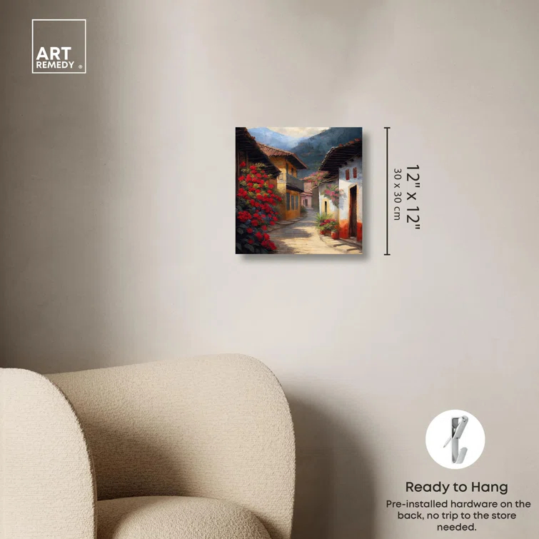 Art Remedy Spanish Street II Canvas Coastal Landscape Wall Art by Art Remedy