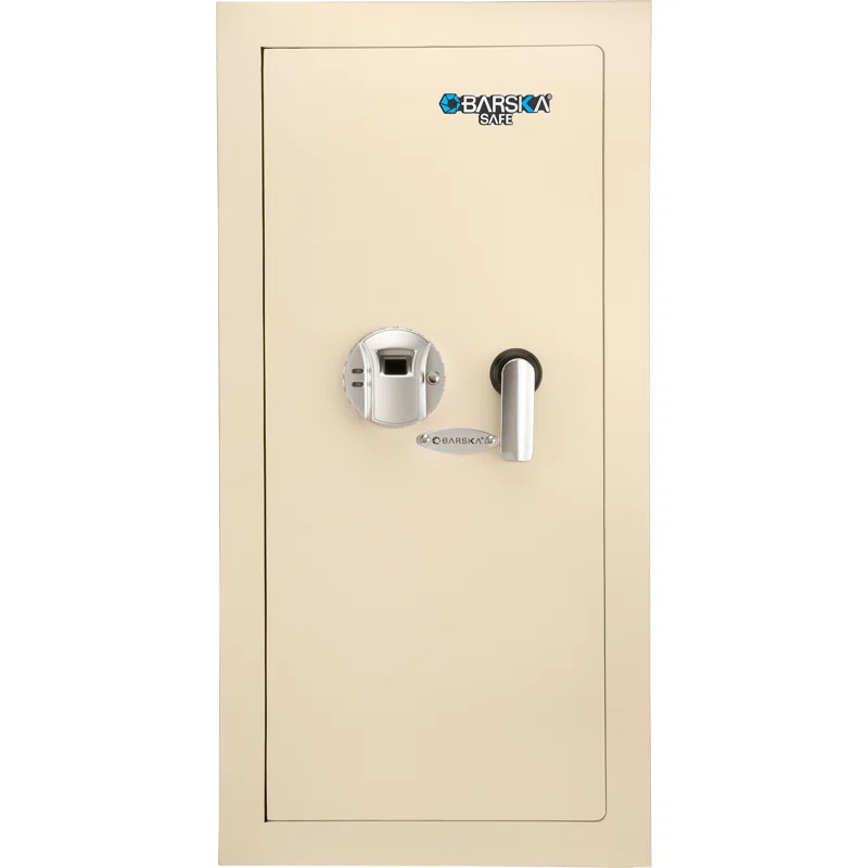 Barska 0.82 CUBIC FT LEFT OPEN BEIGE  BIOMETRIC WALL SAFE