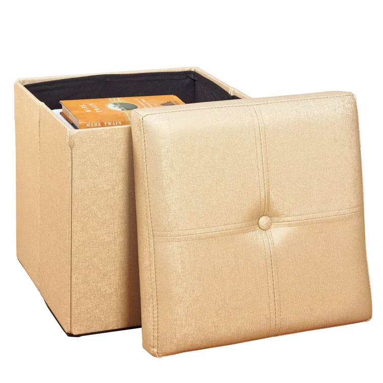 Simplify Luxora Faux Leather Ottoman
