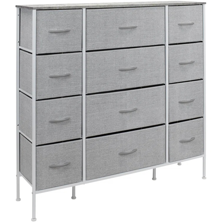 Sorbus Sorbus 12 Drawers Dresser with Steel Frame and Wood Top