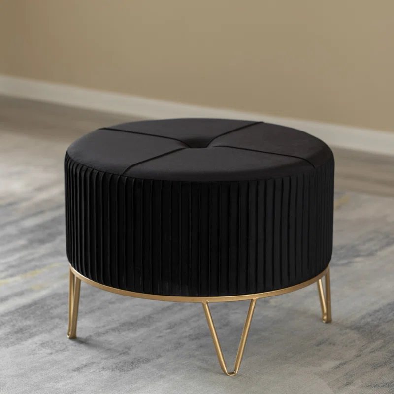 Everly Quinn Raiin Upholstered Ottoman