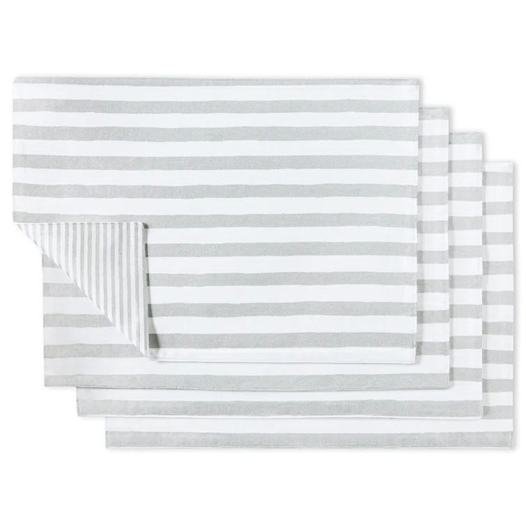 kate spade new york KATE SPADE NEW YORK Hand Painted Shirting Stripe 4-Pack Placemat Set 13”x19” (Set of 4)