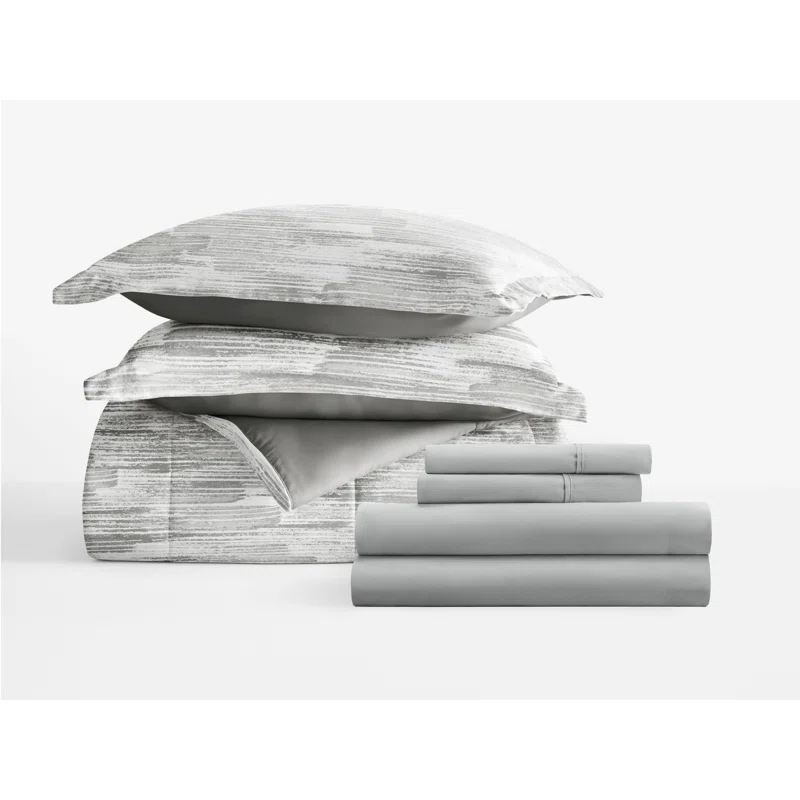 IEnjoy Home 7-Piece Bedding Bundle - Pattern Comforter and Sheet Set