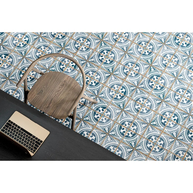 Bedrosians Casablanca 5" x 5" Ceramic Patterned Floor Use Tile (Set of 32)