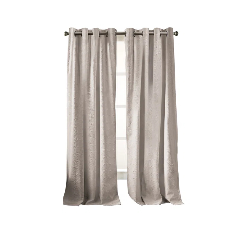 DKNY Chrysanthemum Solid Color Grommet Curtain Panel Pair (Set of 2)