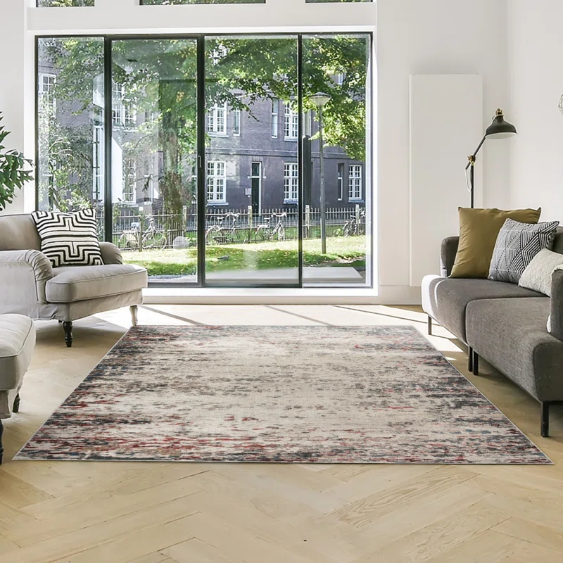 Gertmenian Heirloom Emne Modern Abstract Ivory Multi Polypropylene Area Rug