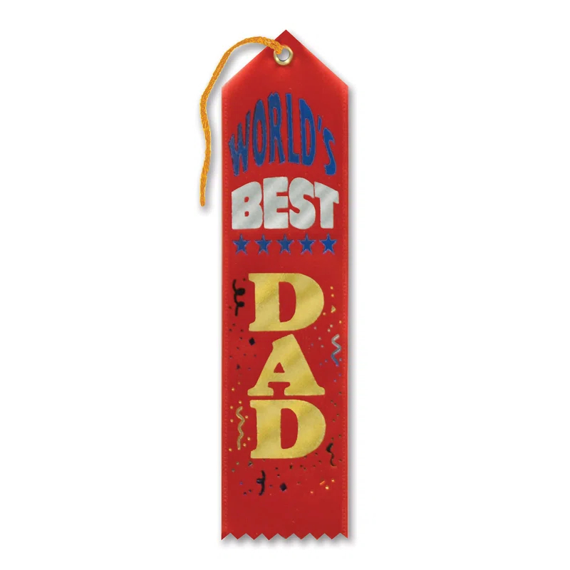 The Beistle Company World's Best Dad Award Ribbon (Set of 6)