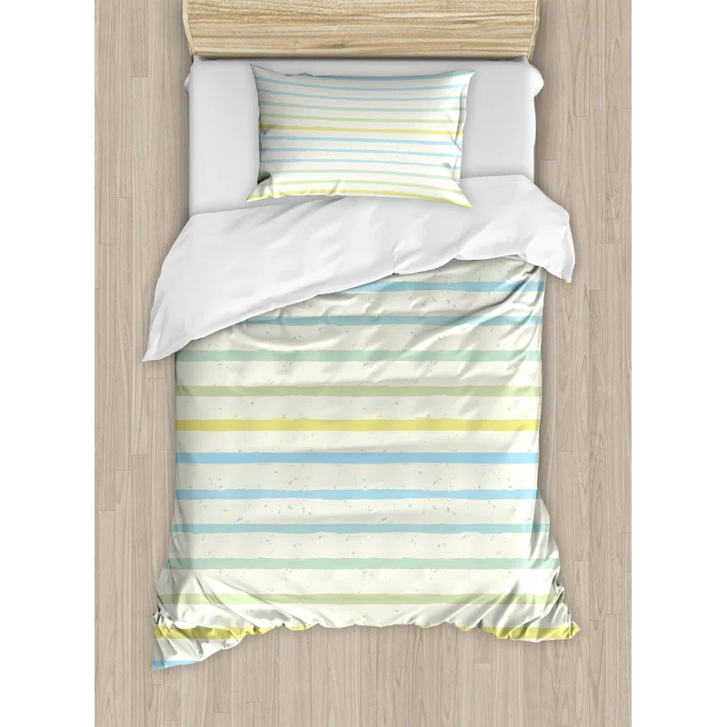 Ambesonne Striped Farmhouse / Country Striped Duvet Cover Set